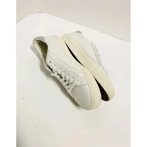 Madewell MWL Sidewalk low-top leather white silver sneakers unisex‎ - Picture 8 of 11